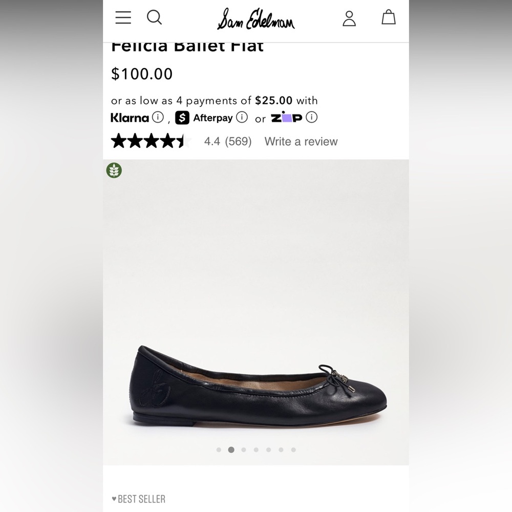 Black Leather Ballet Flats